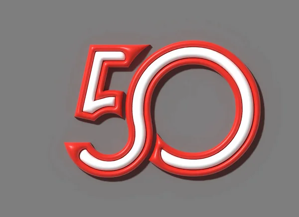 50号3D插图设计 — 图库照片