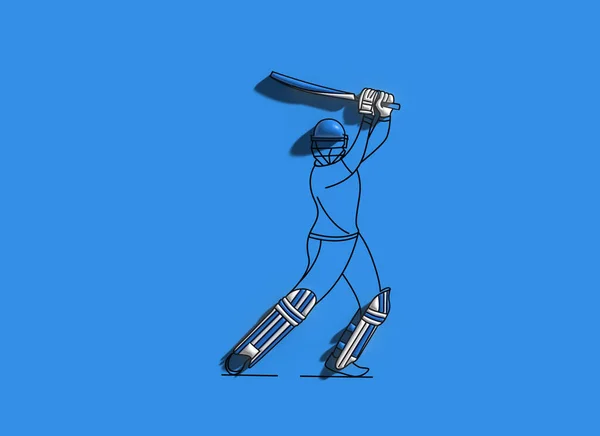 Render Concept Batsman Jogando Cricket Ilustração Design — Fotografia de Stock