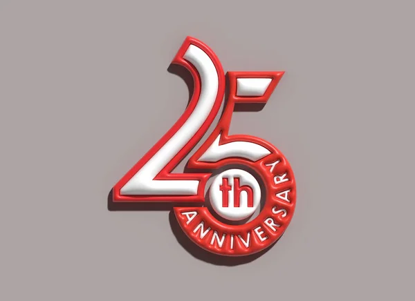 Render 25Th Anos Aniversário Celebração Ilustração Design — Fotografia de Stock