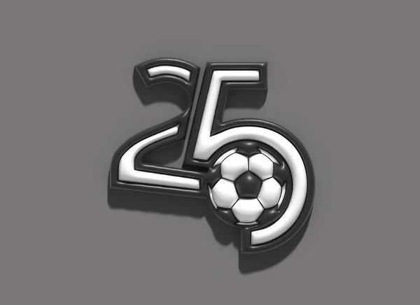 Vinte Cinco Números Com Design Ilustração Futebol — Fotografia de Stock