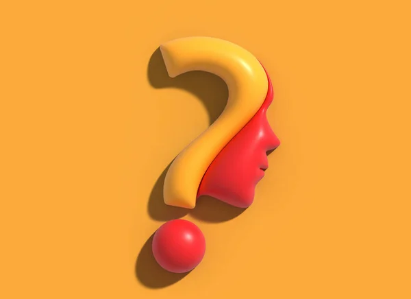 Frågetecken Med Human Face Logo Illustration Design — Stockfoto
