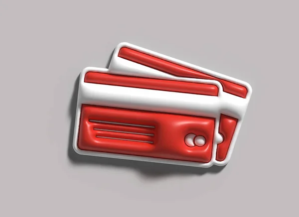 クレジットカードのウェブアイコン3Dイラストデザイン — ストック写真