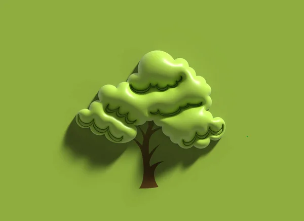 Дерево Эко Зеленая Икона Иллюстрация Дизайн — стоковое фото