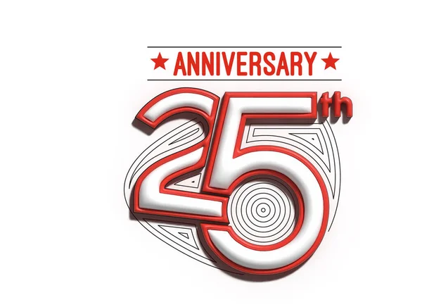 25Th Years Anniversary Celebration Text — Stock Photo, Image
