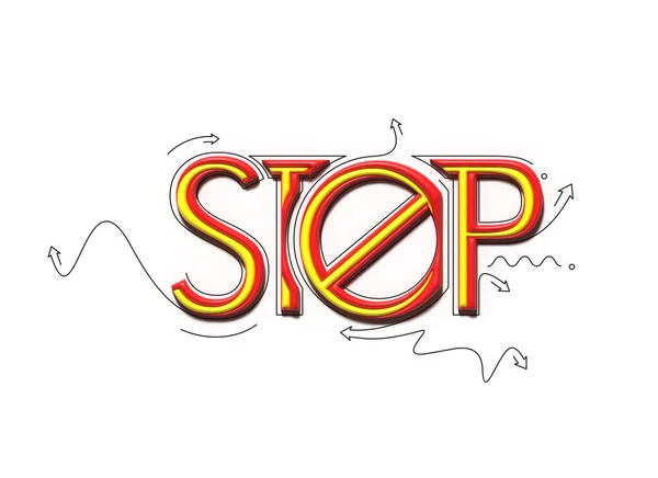 Stop Lettering Typographical Transparent Psd — Stock Photo, Image