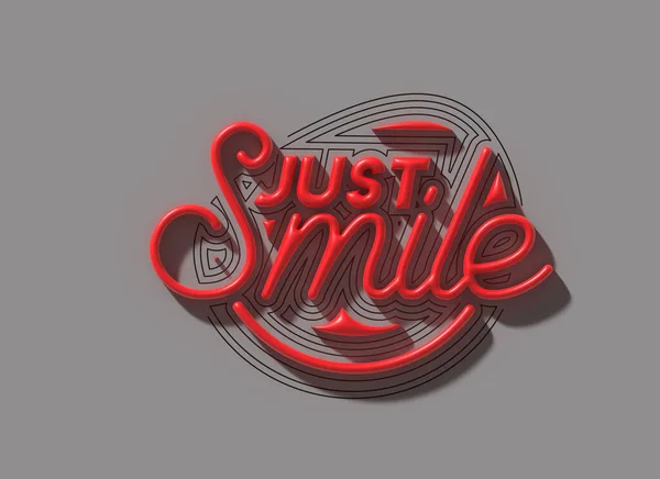 Gewoon Glimlach Lijn Belettering Typografische Transparante Psd — Stockfoto
