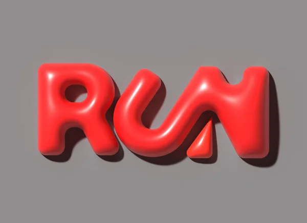 Run Lettering Typographical Transparente Psd — Fotografia de Stock