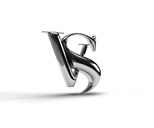 Gegen Silver Sign Render Company Letter Logo — Stockfoto