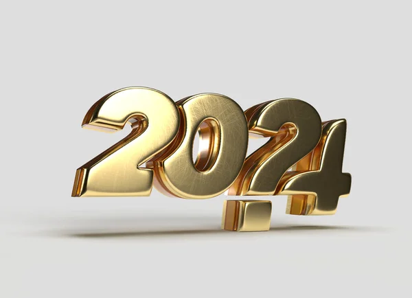 2024 Felice Anno Nuovo Oro Lettering Illustrazione — Foto Stock