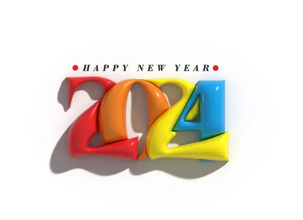 2024 Feliz Año Nuevo Ilustración Letras —  Fotos de Stock