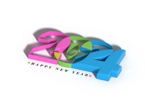 2024 Feliz Año Nuevo Ilustración Letras —  Fotos de Stock