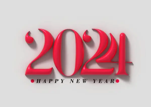 2024 Frohes Neues Jahr Lettering Illustration — Stockfoto
