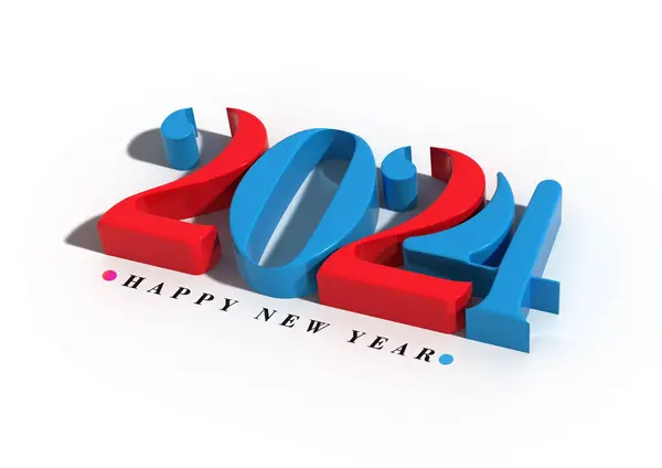2024 Szczęśliwego Nowego Roku Ilustracja Liter — Zdjęcie stockowe