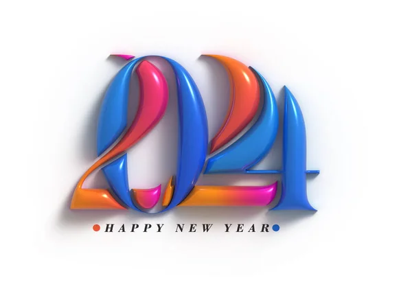 2024 Gelukkig Nieuwjaar Lettering Illustratie — Stockfoto