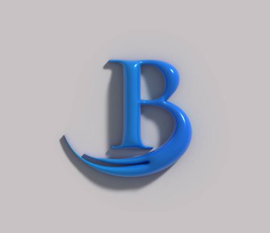 B Markası Kimlik Kurumu 3D Render Şirketinin Logosu.