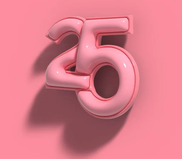 Twenty Five Number Lettering Font Design — Stock Photo, Image