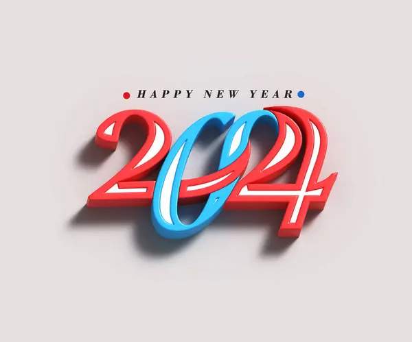 2024 Gelukkig Nieuwjaar Lettering Illustratie — Stockfoto