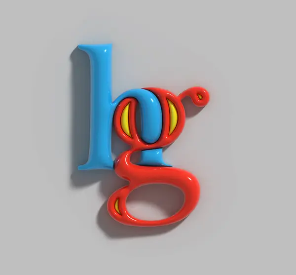 Lg品牌认同公司3D渲染公司信件标识 — 图库照片