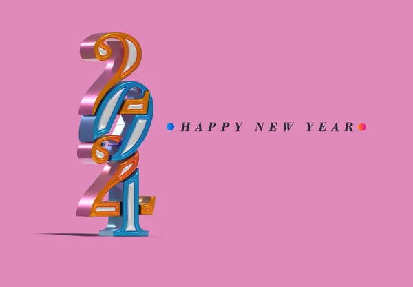 2024 Gelukkig Nieuwjaar Letteren Illustratie Ontwerp — Stockfoto