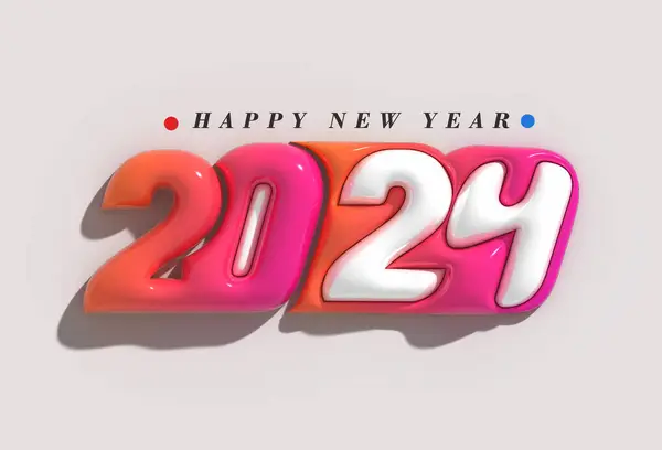 2024 Mutlu Yıllar Harf Çizimi Tasarımı — Stok fotoğraf