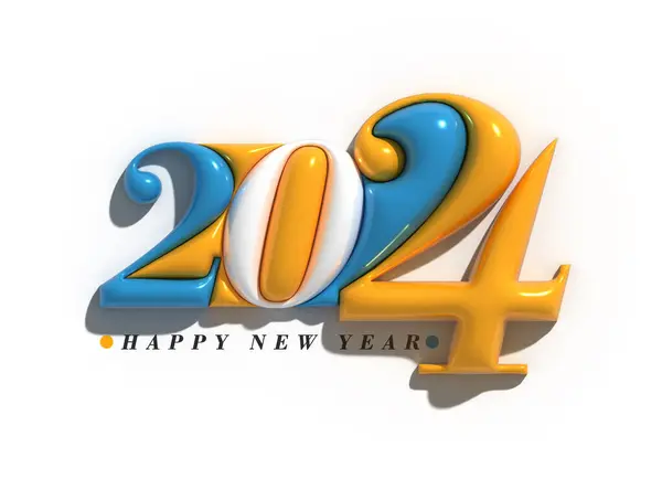 2024 Szczęśliwego Nowego Roku Litery Ilustracja Design — Zdjęcie stockowe