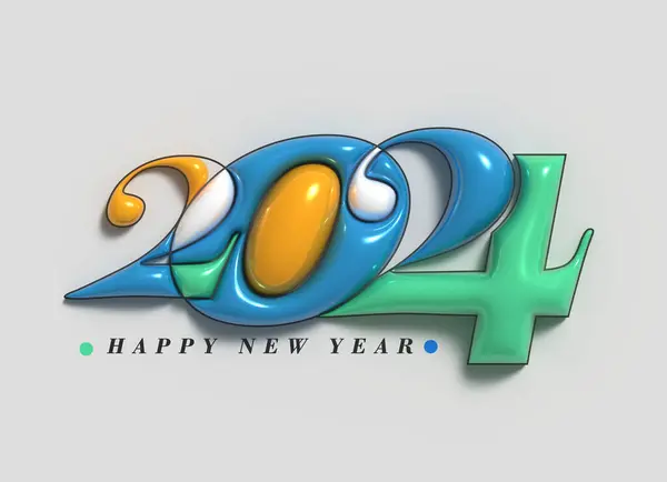 2024 Szczęśliwego Nowego Roku Litery Ilustracja Design — Zdjęcie stockowe