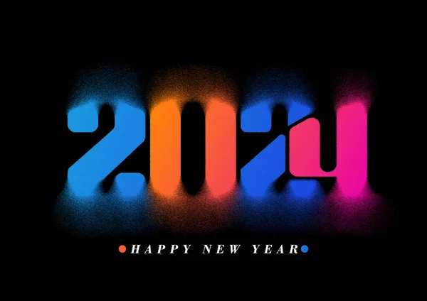 2024 Gelukkig Nieuwjaar Letteren Illustratie Ontwerp — Stockfoto