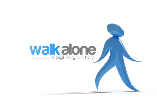 Walk Alone Branding Identitet Företag Logotyp Design — Stockfoto
