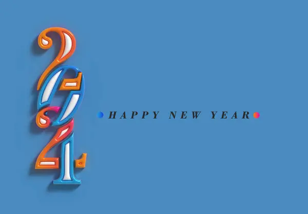 2024 Happy New Year Gold Lettering Illustration — Stock fotografie