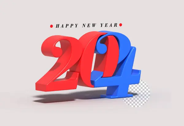 2024 Happy New Year Lettering Illustration Design — Stock fotografie