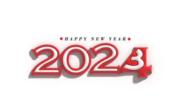 2024 Happy New Year Lettering Illustration Design — Stock fotografie