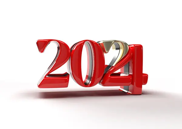 2024 Happy New Year Lettering Illustration Design — Stock Photo, Image
