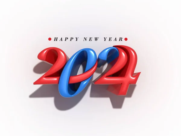 2024 Gelukkig Nieuwjaar Typografisch Illustratie Ontwerp — Stockfoto