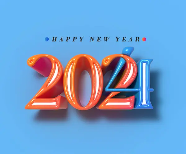 2024 Happy New Year Lettering Typographical Illustration Design — Stock fotografie