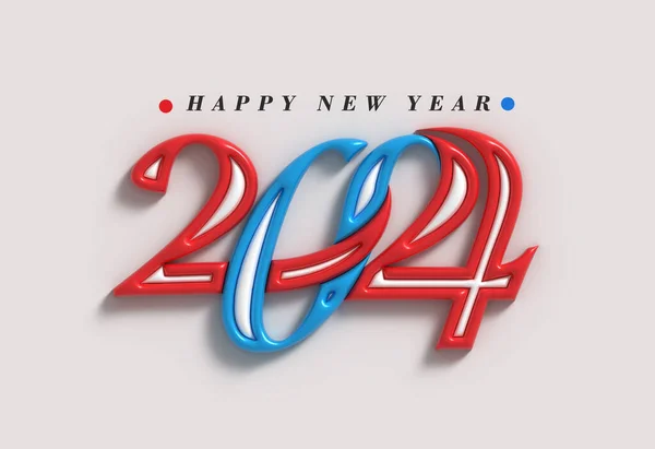 2024 Szczęśliwego Nowego Roku Litery Projektowanie Ilustracji Typograficznych — Zdjęcie stockowe