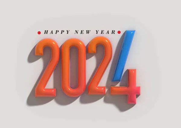2024 Felice Anno Nuovo Lettering Illustrazione Tipografica Design — Foto Stock