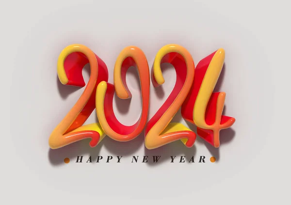 2024 Feliz Ano Novo Lettering — Fotografia de Stock