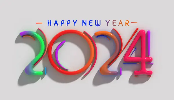 2024 Feliz Ano Novo Lettering — Fotografia de Stock