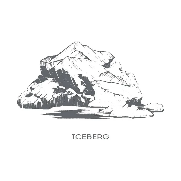 Iceberg Vektor Illustration Eisberg Handzeichnung Stockvektor