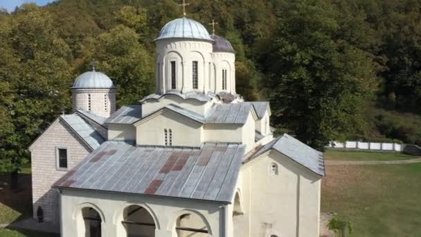 Banja Serbia Oktober Serbiens Kristna Otodoxa Kloster Sankt Nikola 2023 — Stockvideo