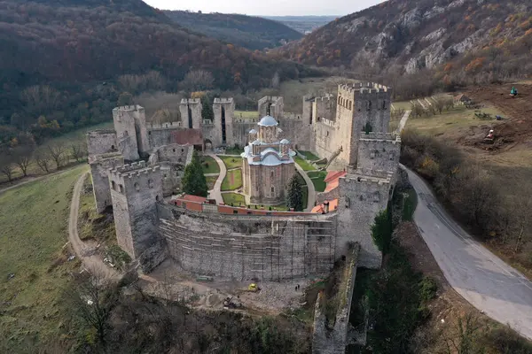Despotovac Serbia Dezembro Mosteiro Cristão Ortodoxo Sérvio Medieval Manasija Dezembro Imagens Royalty-Free