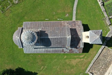 SOPOCANI, SERBIA- July 3: Old medieval Orthodox monastery Sopocani, on July 3.2024. in Sopocani, Serbia clipart