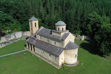 SOPOCANI, SERBIA- July 3: Old medieval Orthodox monastery Sopocani, on July 3.2024. in Sopocani, Serbia clipart