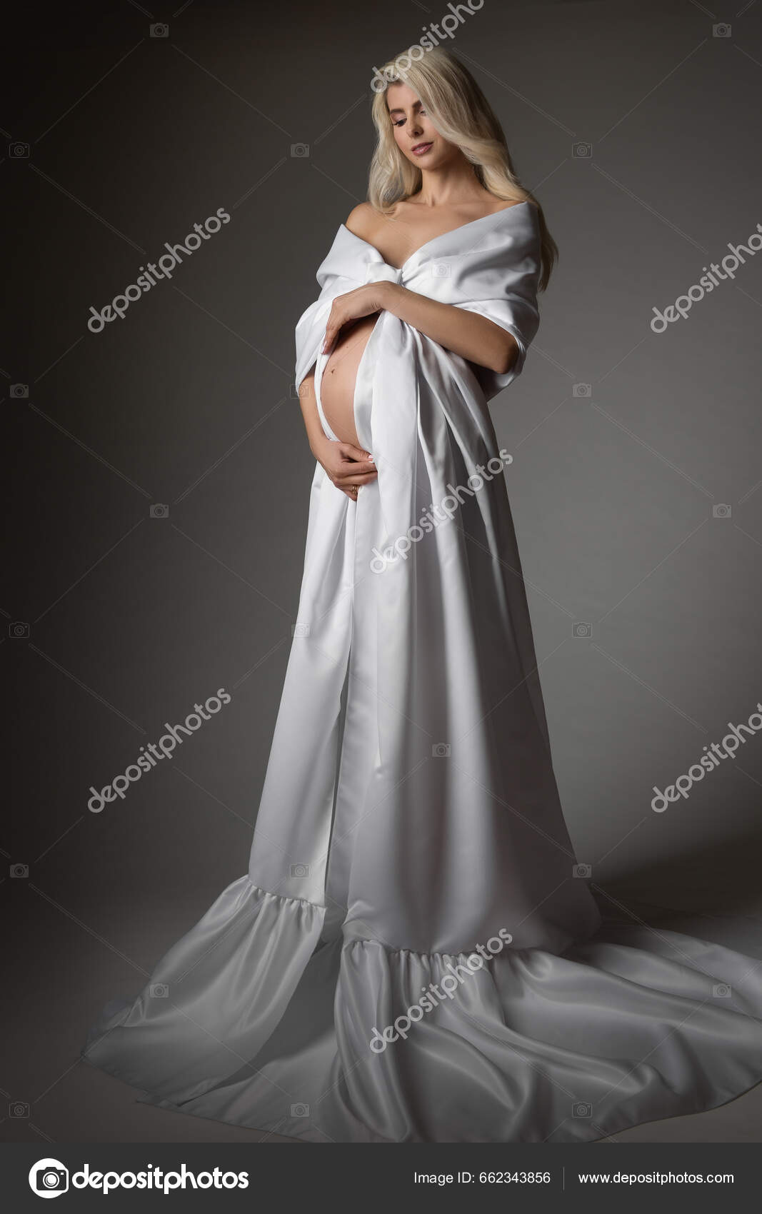White & Cream feather tulle Maternity Dress**