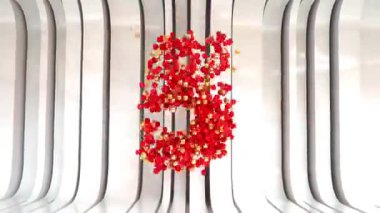 Modern arkaplanda 5 'ten 0' a kadar kırmızıyla geri sayım 