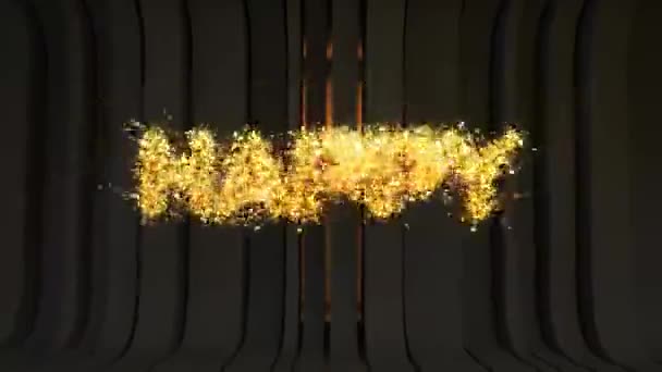 Animation Med Gyldne Partikler Danner Ordene Godt Nytår Elegant Art – Stock-video