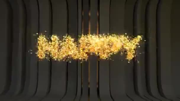 Animation Mit Goldenen Partikeln Die Die Worte Happy New Year — Stockvideo