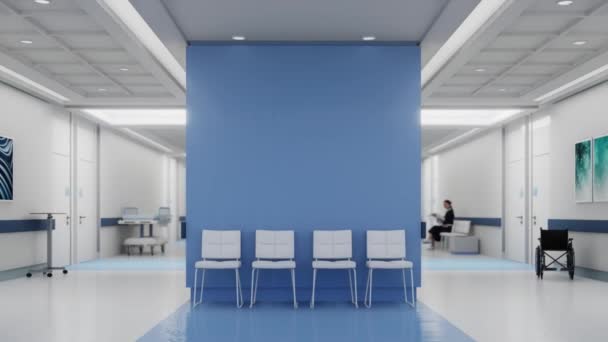 Animation Hospital Interior Lots Copy Space — Stock Video