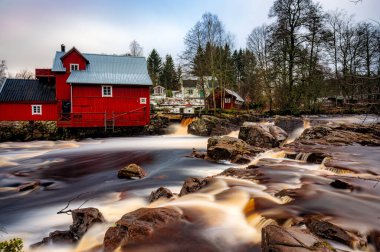 A long exposure photograph of kvarnfallet near Laholm in the Halland region of Sweden.