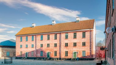 LANDSKRONA, SWEDEN - NOVEMBER 12, 2011: The courtyard of the citadel on a sunny day.